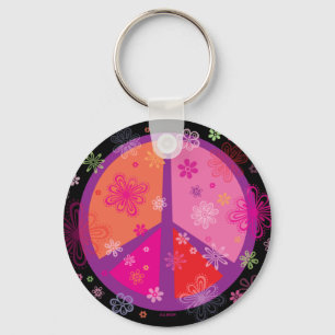 Valentine Peace Sign Keychain