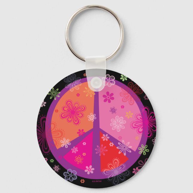 Valentine Peace Sign Keychain (Front)
