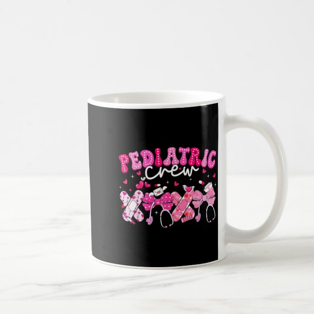 Valentine Pediatric Crew Xoxo Nurse Coquette Bow P Coffee Mug (Right)