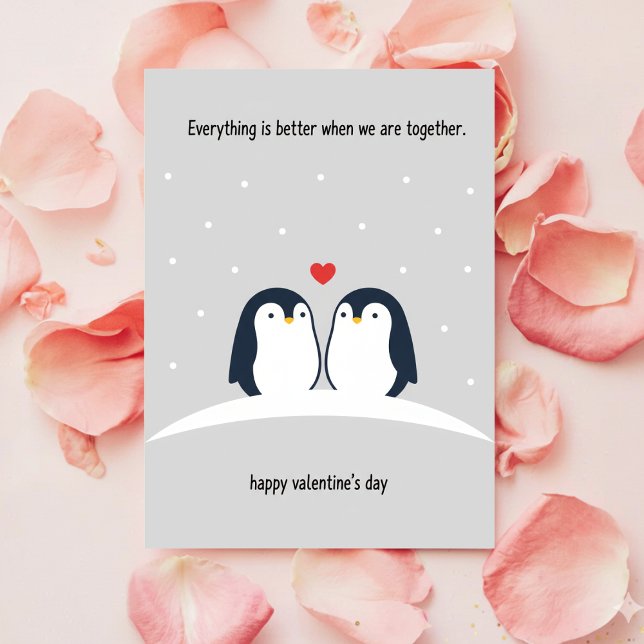 Valentine Penguin Card Cute Romantic Gift For Two (Creator Uploaded)