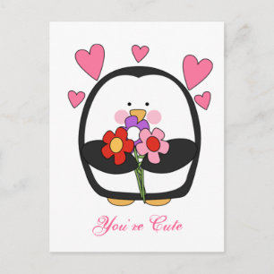 Valentine Penguin Holiday Postcard
