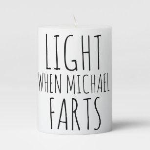 Valentine Personalized Light When Name Farts Pillar Candle