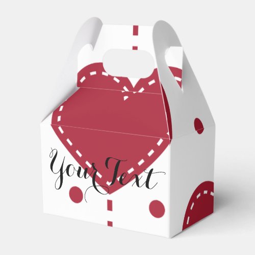 Valentine Personalized Red Hearts pattern dots Favor Boxes