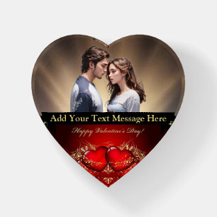 Valentine Personalized Your Picture and Text Glass Paperweight