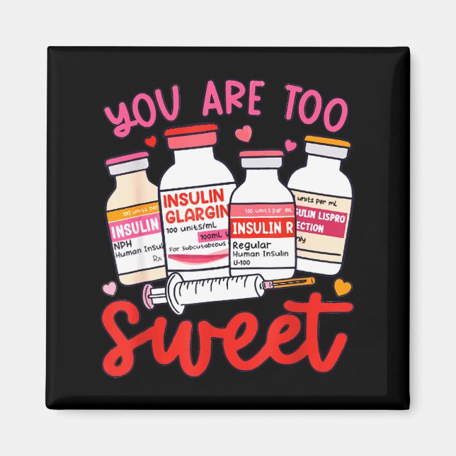 Valentine Pharmacist Diabetic Nurse Insulin Diabet Magnet (Front)