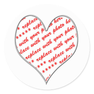 Valentine Photo Frame Classic Round Sticker