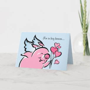 Valentine Pig Personalized Card