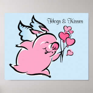 Valentine Pig Poster