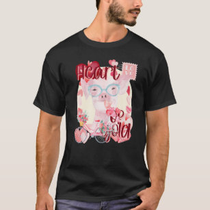 Valentine Pig Simply Watercolor Southern Colors Co T-Shirt