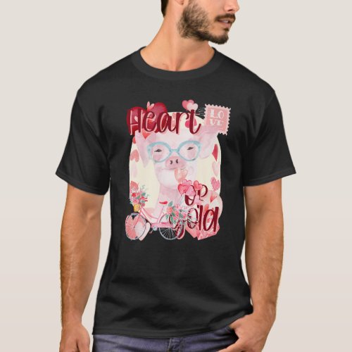 Valentine Pig Simply Watercolor Southern Colors Co T_Shirt