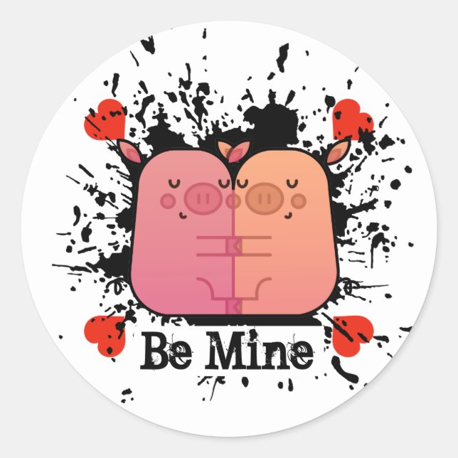 Valentine Piggies Valentine Sticker (Front)