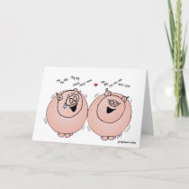 Valentine Pigs Holiday Card