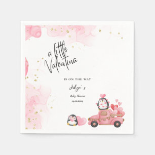 Valentine pink baby girl shower napkins