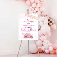 Valentine Pink Car Sweetheart Baby Shower Welcome