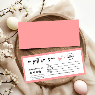 Valentine Pink Elegant Gift Certificate 