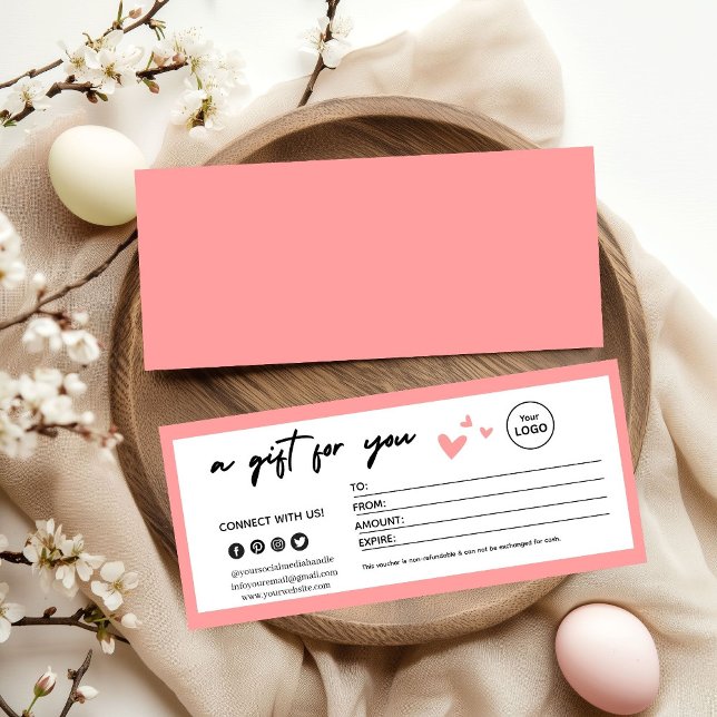 Valentine Pink Elegant Gift Certificate  (Creator Uploaded)
