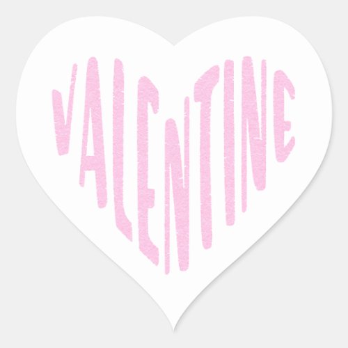 Valentine Pink Heart Love Word Art Minimalist Seal