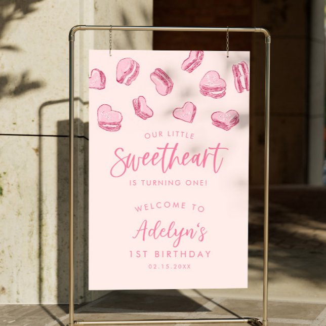 Valentine Pink Hearts Birthday Welcome Sign (Creator Uploaded)