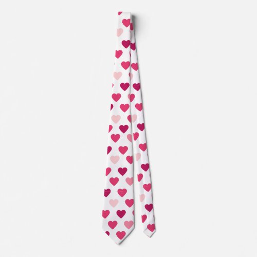 Valentine Pink Hearts Love Neck Tie