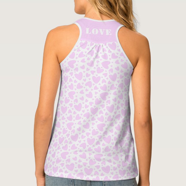 Valentine Pink Hearts, LOVE Tank Top (Back)