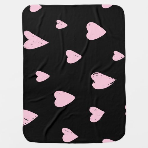 Valentine Pink Hearts Vintage Love Baby Blanket