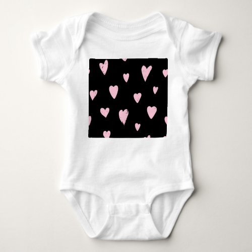 Valentine Pink Hearts Vintage Love Baby Bodysuit