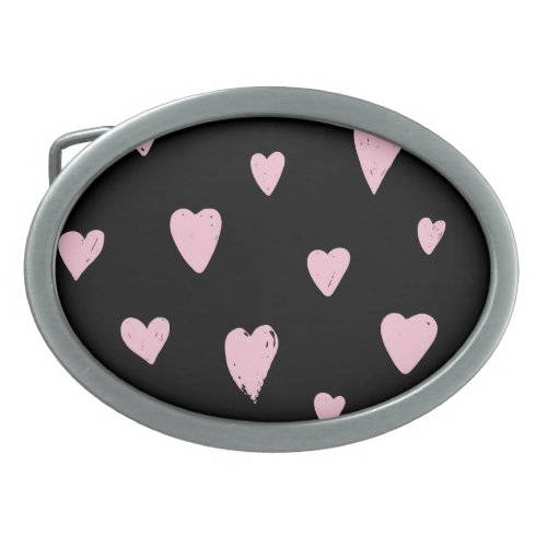 Valentine Pink Hearts Vintage Love Belt Buckle