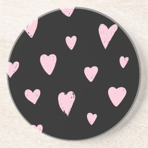 Valentine Pink Hearts Vintage Love Coaster