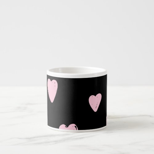 Valentine Pink Hearts Vintage Love Espresso Cup