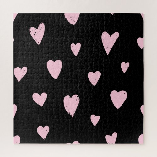 Valentine Pink Hearts Vintage Love Jigsaw Puzzle