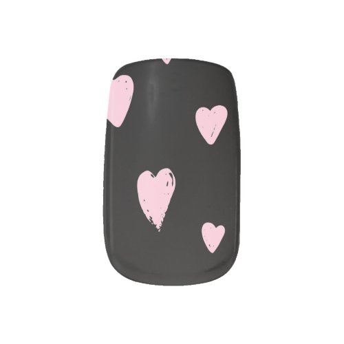 Valentine Pink Hearts Vintage Love Minx Nail Art