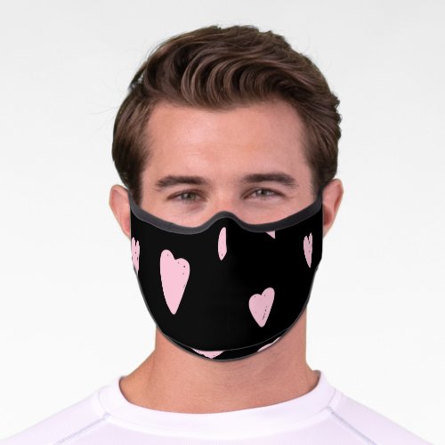 Valentine Pink Hearts Vintage Love Premium Face Mask