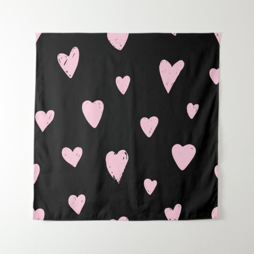 Valentine Pink Hearts Vintage Love Tapestry