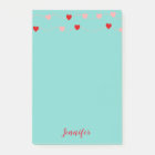 Valentine Pink Red Teal String Hearts Personalized