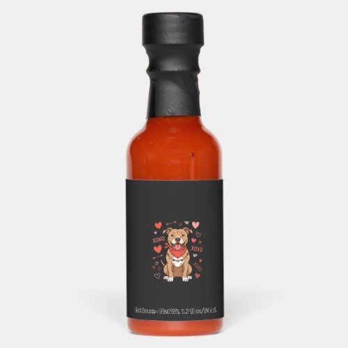 Valentine Pitbull Dog XOXO Love Design Hot Sauces