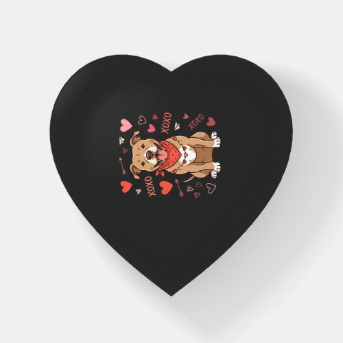 Valentine Pitbull Dog XOXO Love Design Paperweight