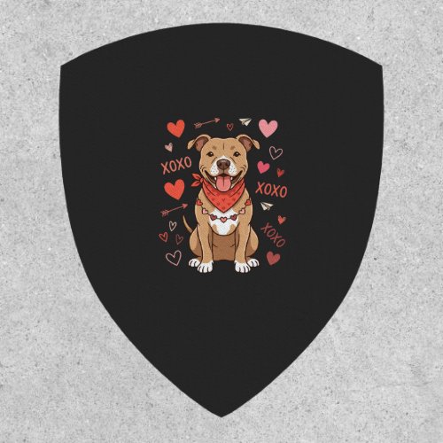 Valentine Pitbull Dog XOXO Love Design Patch