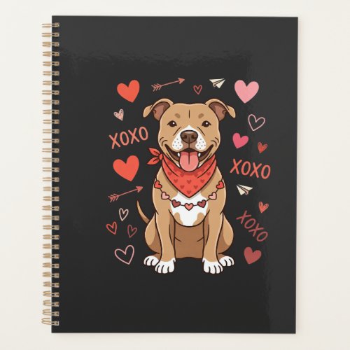 Valentine Pitbull Dog XOXO Love Design Planner