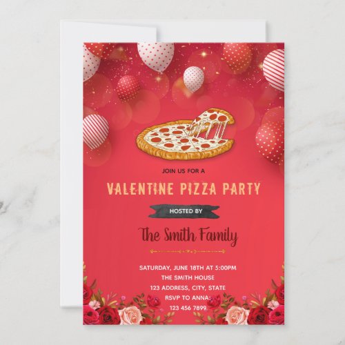 Valentine pizza Invitation