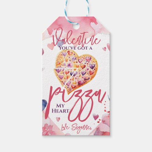Valentine Pizza My Heart Gift Tags