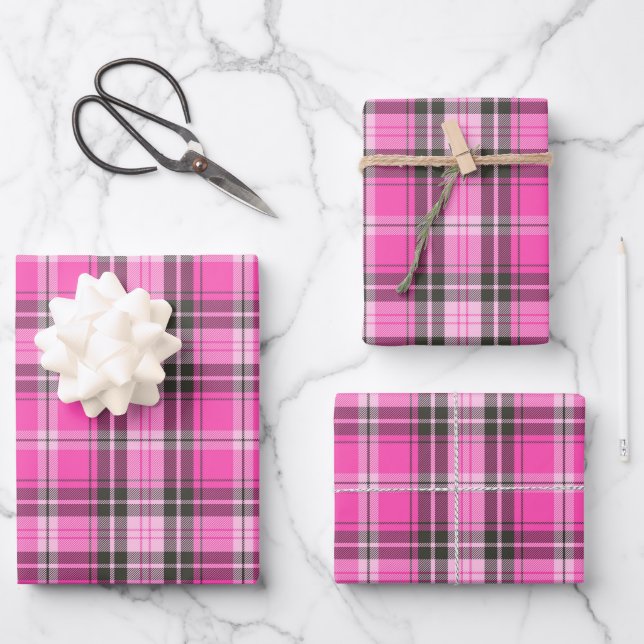 Valentine Plaid Wrapping Paper  (Front)
