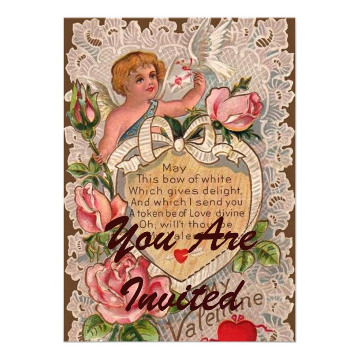 Valentine Poem With Cupid Invite