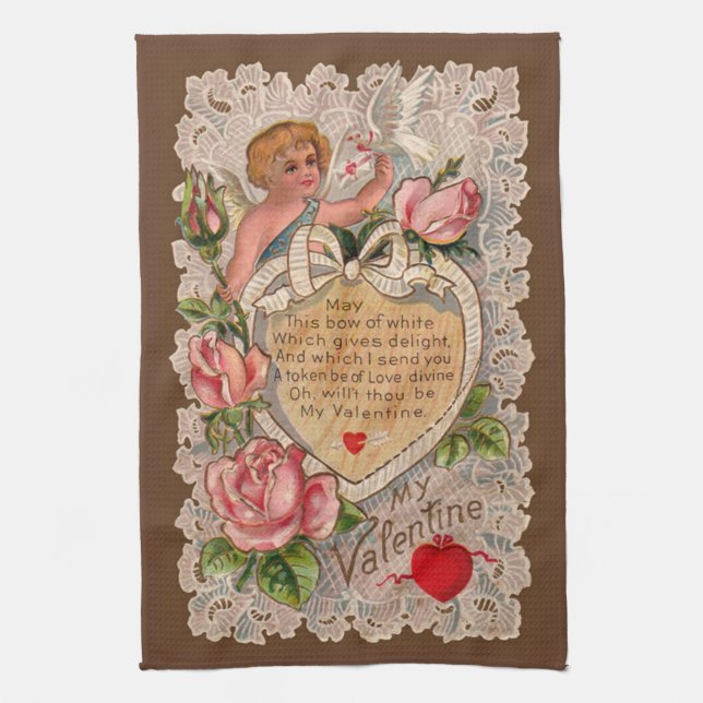Valentine Poem With Lace Towel (Vertical)