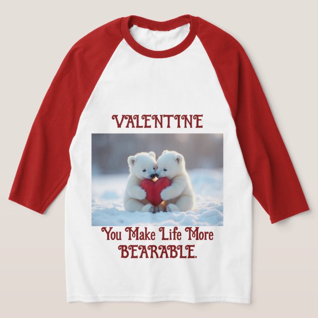Valentine Polar Bear Cubs T-Shirt (Laydown)