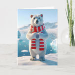 Valentine Polar Bear With Paws Forming a Heart Card