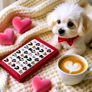 Valentine Poodle Hearts Cute Dog Tri-fold Wallet