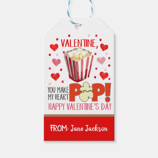 Valentine Popcorn Gift Tag (Front)