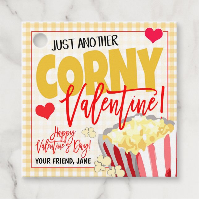 Valentine Popcorn Gift Tag (Front)