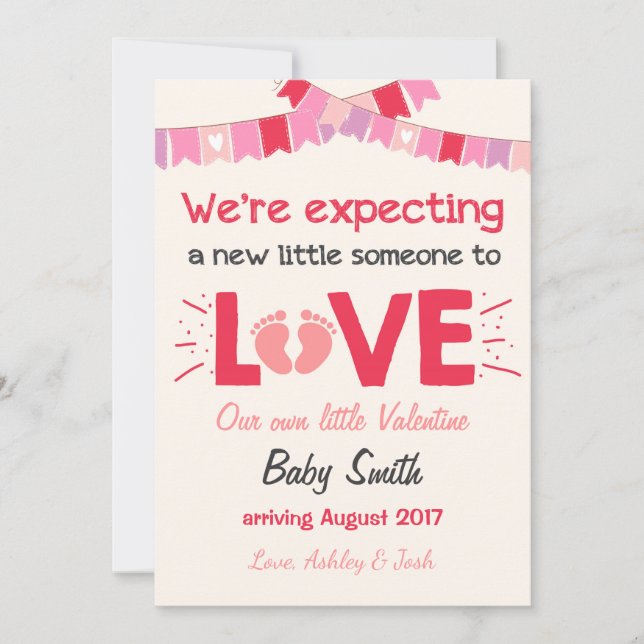 Valentine Pregnancy Announcement Reveal Love Creme (Front)
