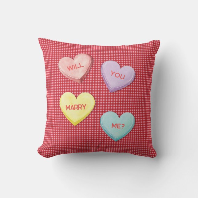 Valentine proposal throw pillow (Front)